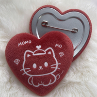Boutons de badge en cuir personnalisés de 58 mm, motifs en peluche douce de différentes tailles pour l'artisanat, vente en gros, directement de l'usine OEM, cadeau très demandé