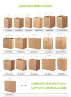 Bolsa de Papel Kraft Marrón Reciclada con Asas para Comida para Llevar, Panadería, Galletas, Compras, con Logotipo Personalizado al por Mayor