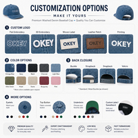 Gorra de Béisbol Estilo Streetwear de 6 Paneles, Bordada, Lavada al Ácido, para Unisex