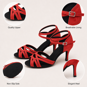 Chaussures de <span class=keywords><strong>danse</strong></span> latine en daim pour femmes, semelle souple, nouvelles chaussures de <span class=keywords><strong>danse</strong></span> de salon professionnelles, Bachata Chacha, performance sur scène - Product Image 6