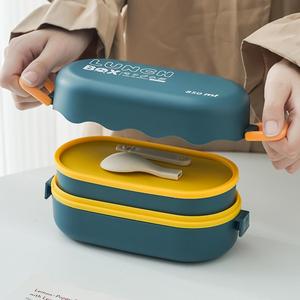 Heetverkopende 850ML draagbare bento-lunchbox voor volwassenen, van PP-materiaal, met verwarmbare voedselcontainer en lepel - Product Image 3