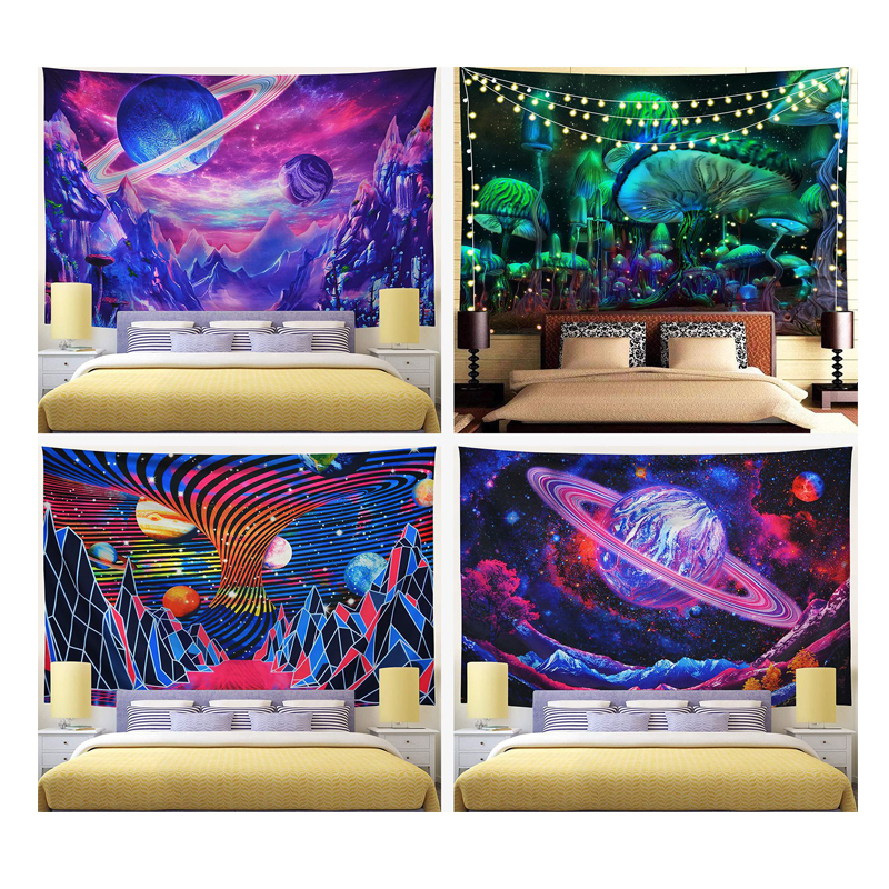 Индивидуальный принт, 100% Полиэстеровая ткань, 3D цифровая печать, индийская мандала, настенный подвесной гобелен