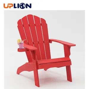 UPLION toptan fabrika mobilya bahçe plaj KD plastik katlanır açık adirondack sandalye ahşap sandalyeler