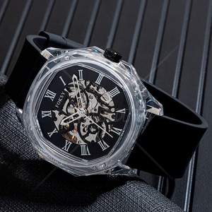Foksy Seguall automatique squelette Logo personnalisé boîtier en plastique <span class=keywords><strong>montre</strong></span>-bracelet <span class=keywords><strong>de</strong></span> luxe pour le sport - Product Image 6