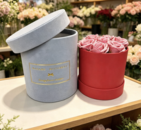 Boîtes d'emballage cadeau pour bouquets de fleurs rondes en matériaux recyclés 2026, finition mate, gaufrage, commandes personnalisées acceptées