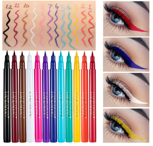 12 couleurs Eyeliner imperméable Eyeliner <span class=keywords><strong>crayon</strong></span> longue durée mat Eye Liner maquillage cosmétique beauté coloré Liner - Product Image 1