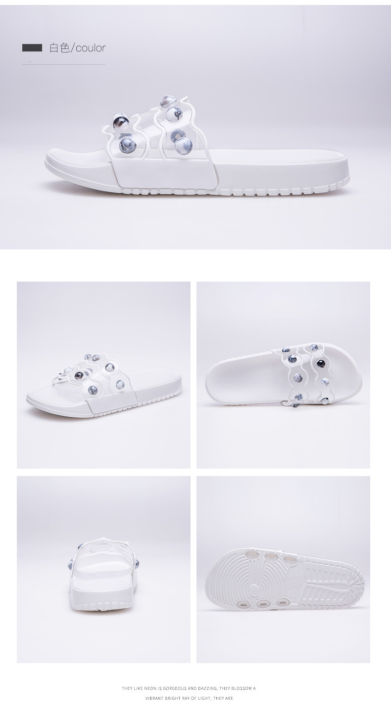 New Transparent Agate Ladies Rubber Slippers EVA Home Slippers Non-slip PVC Slipper