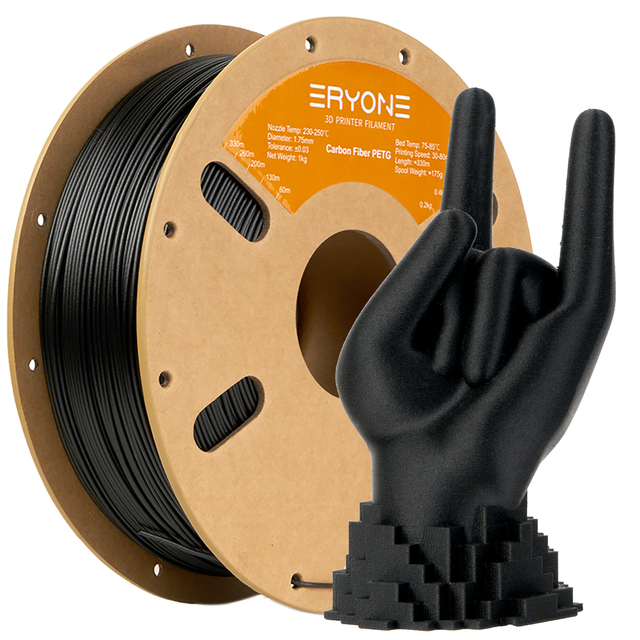 High Quality 3d PETG Filament Carbon Fiber CF PETG Factory 1.75mm 3d Printer Filament Neatly Winding Impact Resistance