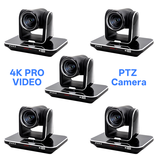 5 Pcs PTZ Camera 12x Optical Zoom PTZ Camera with Joystick Controller PoE Support Integrated OLED Video Workflows 4K 30FPS