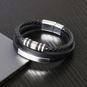 Pulsera de Cuerda Trenzada Multicapa Moderna para Hombre, Brazaletes de Acero Inoxidable, Joyería Masculina, Regalos - Product Image 4