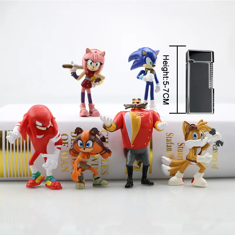6 adet/takım 7cm Sonic figürleri oyuncak Pvc oyuncak Sonic gölge kuyrukları karakterler çocuklar için hayvanlar sıcak oyuncak seti