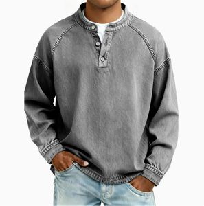 <span class=keywords><strong>Camicia</strong></span> da <span class=keywords><strong>Uomo</strong></span> 2026 Tinta Unita Casual Stile Retrò a Maniche Lunghe - Product Image 2