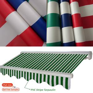 Tissu Bâche PVC à Rayures en <span class=keywords><strong>Polyester</strong></span> Imperméable Anti-Déchirure Anti-UV pour Auvent d'Extérieur - Product Image 2