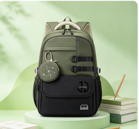 Sac à dos étudiant unisexe imperméable, grande capacité, personnalisable, en nylon, compatible ordinateur portable, plusieurs poches - Nouveauté très demandée