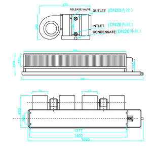 Horizontal oculta montado en <span class=keywords><strong>el</strong></span> techo tipo de bobina de ventilador Unidad de bajo ruido para uso comercial FCU - Product Image 2