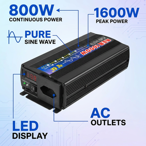 Convertisseur de puissance à onde sinusoïdale pure 1600W (pic 800W) avec affichage LED, prise brésilienne standard NBR 14136 pour système solaire - Product Image 4