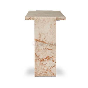 Consolle <span class=keywords><strong>Romano</strong></span> in Marmo Desert Taupe, Tavolo d'Ingresso Moderno di Lusso con Piano in Pietra Naturale - Product Image 2
