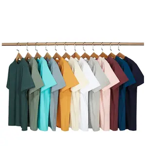 Ruichi Bán Buôn Biểu Tượng Tùy Chỉnh 300 Gram 100% Cotton Chất Lượng Cao Đồng Bằng Ngắn Tay Áo Sơ Mi Cơ Bản