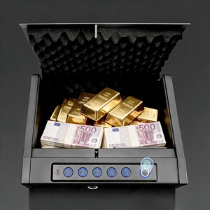 Gold <b>Safe</b> <b>Box</b> AUN XHSQH Electronic Digital <b>Safe</b> <b>Box</b> with Fingerprint Keypad Auto-Lid Lock <b>for</b> Indoor/Outdoor Storage - Product Image 2