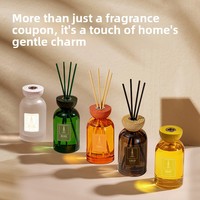 Diffuseur de parfum sans flamme premium à l'odeur de bois, durée de diffusion de 30 à 60 jours ; Bâtonnets en rotin sans feu pour la décoration intérieure, salles de bain et chambres.