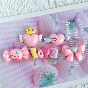 Accesorios de Resina con Forma de Corazón Rosa y Lazo de Flecha, Horquillas para el Cabello, Decoraciones Lindas - Product Image 4