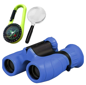 Jumelles pour enfants 8x21 entièrement multicouches en plastique avec loupe et boussole – Cadeau idéal pour garçons et filles pour les sorties et aventures - Product Image 1