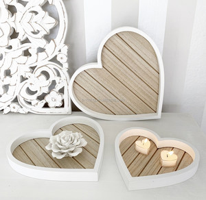 Juego de bandejas de corazón OEM 2021 de 3 100% bandejas de <span class=keywords><strong>madera</strong></span> de bambú con forma de corazón componibles - Product Image 3