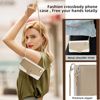 Étui portefeuille bandoulière en cuir PU avec support mains libres et cordon pour téléphones Google Pixel 9/9 Pro 8A 8 Pro