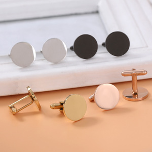 <span class=keywords><strong>2025</strong></span> Chất Lượng Cao Người Đàn Ông Phong Cách Kim Loại Thép Không Gỉ Đồng Bằng Tùy Chỉnh Sáng Bóng 18Mm 20Mm Vòng Khuy Măng Sét Trống Cuff Liên Kết Cho Nam Giới Sang Trọng - Product Image 3