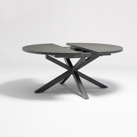 Uland-Juego de mesa plegable con forma de mariposa para jardín, mesa y sillas para exteriores, forma redonda