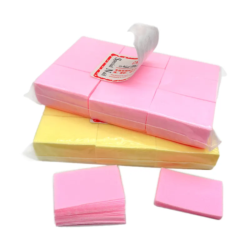 Chất lượng cao Pad khăn keo vòi phun trang điểm làm móng tay lau dùng một lần màu hồng Remover Pads bông Nail Wipes miễn phí Gel Polish Lint nghệ thuật