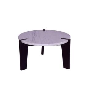 Modern Round <b>Marble</b> Coffee <b>Table</b> With Black Metal Legs Living Room Furniture Durable Design - Product Image 1