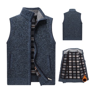 Abrigo de talla grande para <span class=keywords><strong>hombre</strong></span>, chaleco de suéter sin mangas de <span class=keywords><strong>hombre</strong></span> <span class=keywords><strong>gordo</strong></span> de gran tamaño con cuello levantado para <span class=keywords><strong>hombre</strong></span> - Product Image 1