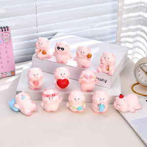 Cute Victory Pig Resin Ornament Handmade Animal Figurine Home Decoration Gift Craft - Product Image 2