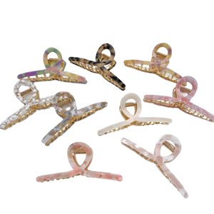 Uchoice – Grande <span class=keywords><strong>pince</strong></span> à <span class=keywords><strong>cheveux</strong></span> en métal et acétate, motif tortue ou léopard, 11,5 cm, pour femme, idéale pour mariage - Product Image 1