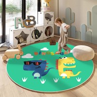 Tapis de jeu circulaire antidérapant nordique, tapis de sol en polyester doux et écologique, tapis en peluche pour enfants, tapis de dessin animé pour la maison