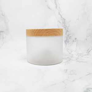 Butter Jars Plastic Plastic Plastic Jar 200ml Body Butter Cream Container Wood Printing Lid Frosted Cosmetic Jars Plastic 200ml