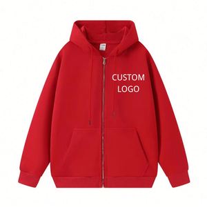 Design Heavy <b>Weight</b> <b>Small</b> MOQ Zipper Hoodies 330gsm Embossed Print Custom Design Private Label Hoodie - Product Image 1
