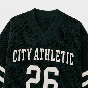 Pull en jersey unisexe, style sport vintage, col en V, rayé, pull pour le jour du match - Product Image 4