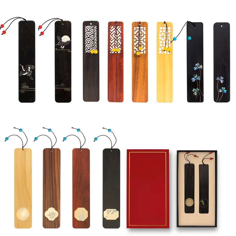 Marcapáginas de madera con impresión de logotipo, marcador de libro personalizado, bonito y creativo, regalo promocional de empresa