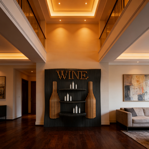 Estante de Madera ML-WD048 para Exhibición y Almacenamiento con Diseño de Botellas de Vino para Hogar, Bar, Villa, Tienda o Área de Recreo - Product Image 5