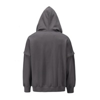 Nouveau sweat à capuche 100% coton polaire Streetwear grande taille manches détachables hommes mode noir sweat à capuche surdimensionné
