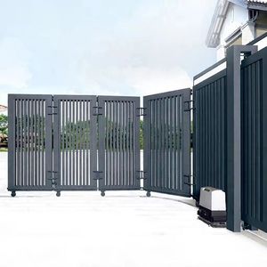 Porte coulissante d'angle à 90 degrés sans pilier, avec rail en L, pour balcon, cour, résidence, <span class=keywords><strong>portail</strong></span> de clôture peu encombrant - Product Image 1