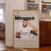Affiche SQ Kylian Mbappé Real Madrid, Impression Football, Décoration Murale, Star du Football, Légende Sportive, Tableau sur Toile