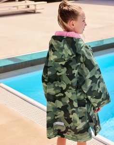 Camuflaje Rosa Playa Surf Poncho Toalla Sudadera con capucha Niños Secado rápido <span class=keywords><strong>Impermeable</strong></span> Cambio de <span class=keywords><strong>Bata</strong></span> - Product Image 5