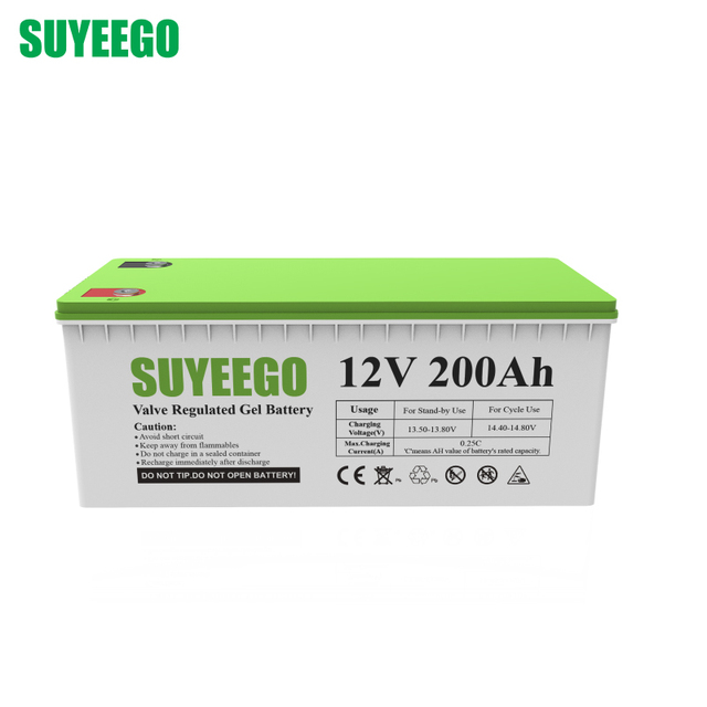 SUYEEGO deep cycle gel battery 12V/24V 100AH -300AH for solar system rechargeable gel battery factory price Lead-acid Battery