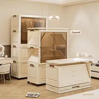 ZD802 Design Armoire Pliable en Plastique pour Vêtements et Chaussures - Boîte de Rangement pour Vêtements d'Enfants - Penderie Pliante Portable