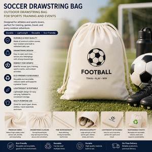 Bolsa Deportiva de Lujo Unisex Ecológica de Tela de Algodón con Cordón para Entrenamiento y Eventos Deportivos - Product Image 2