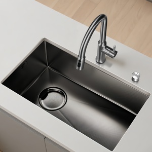 Fregaderos de Cocina Modernos de Acero Inoxidable Hechos a Mano de Alta Calidad, de un Solo Tazón, con Diseño de Cascada, para Hogares Elegantes, Gran Venta - Product Image 2