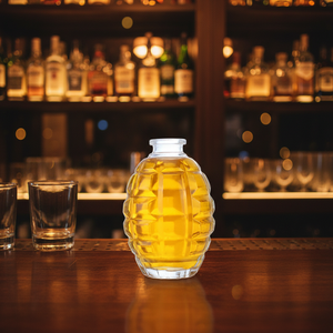 Botella de vidrio de 500ml y 750ml, único, en relieve, para vino, licor, zumo y bebidas - Product Image 1